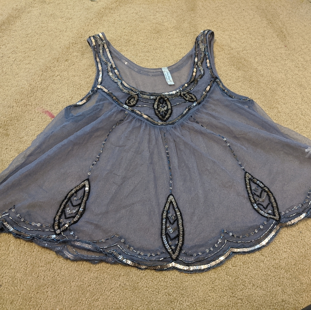 Free people embroidered crop tank